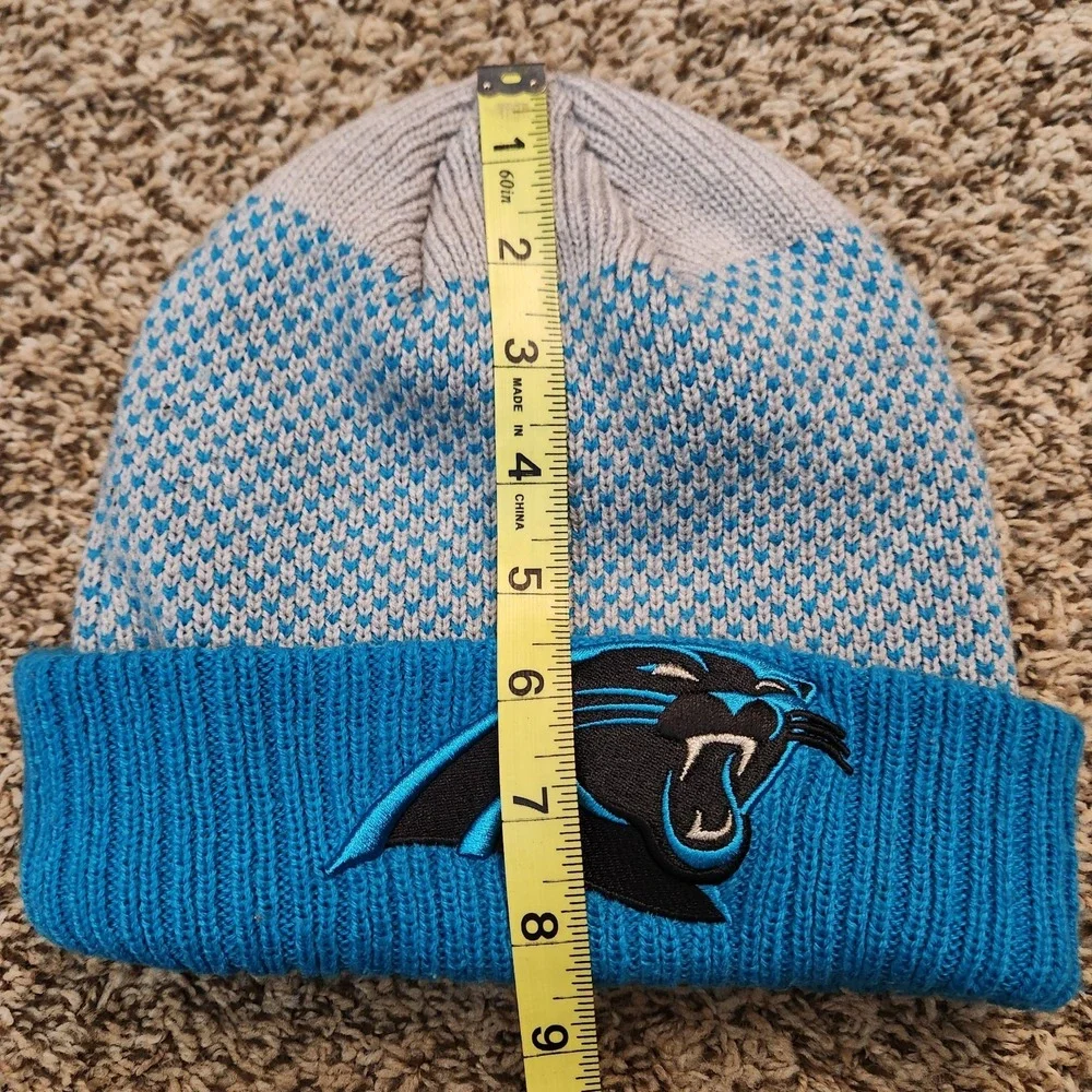 Carolina Panthers New Era NFL Cuffed Knit Hat Beanie Gray Blue‎ Unisex OSFM